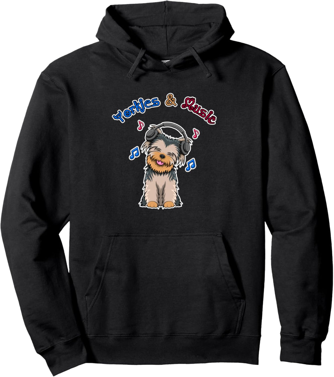 Yorkies und Musik Niedliche Yorkshire-Musiknoten Pullover Hoodie