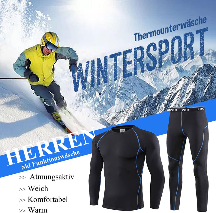 ZDQ Thermounterwäsche Herren Winter Skiunterwäsche Set Atmungsaktiv Funktionsunterwäsche, Gr.S-XXL L