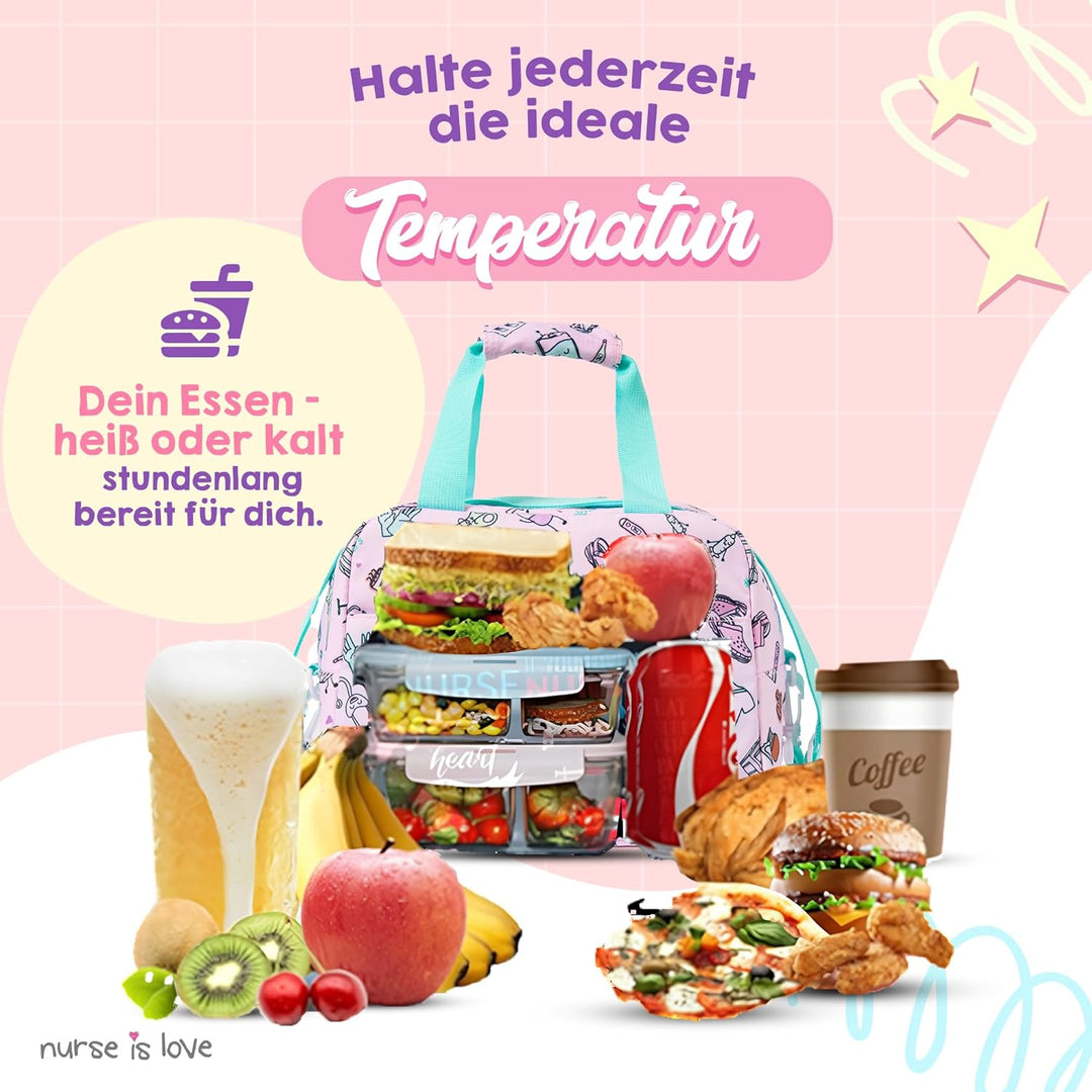 Nurse is Love Kühltasche Klein Für Krankenschwester, Lunchtasche, Lunch Bag, Thermotasche, Frühstück