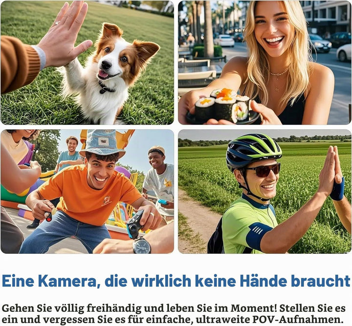 TKMARS Mini Action Cam 1080P WLAN, Magnetische Bodycam mit Clip, 120° Weitwinkel, 30M Wasserdicht, T
