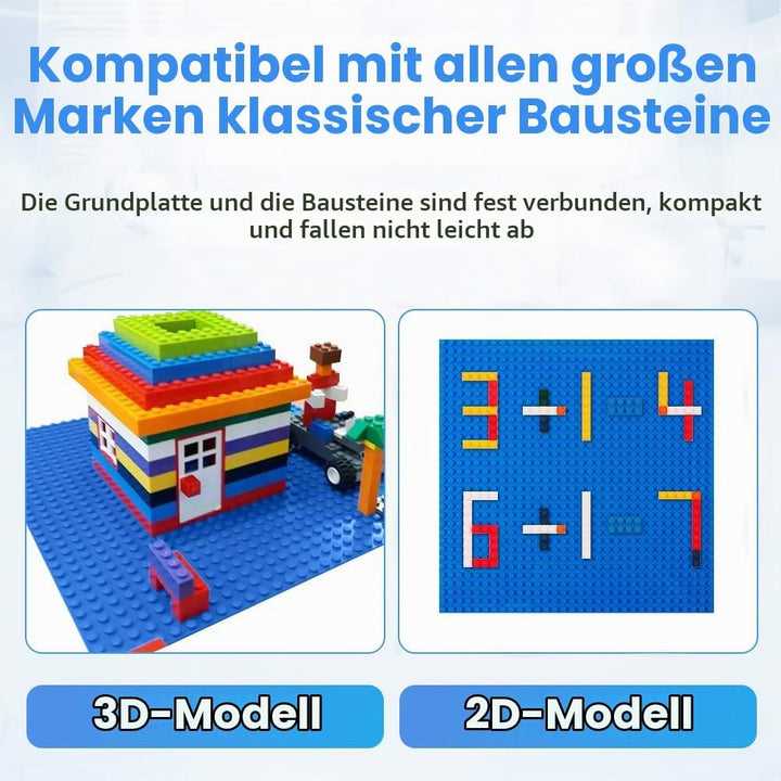 HOTUT Bauplatte Kompatibel mit Meisten Marken, 12 Platten-Set Classic Bausteine Grundplatte 25.5 * 2