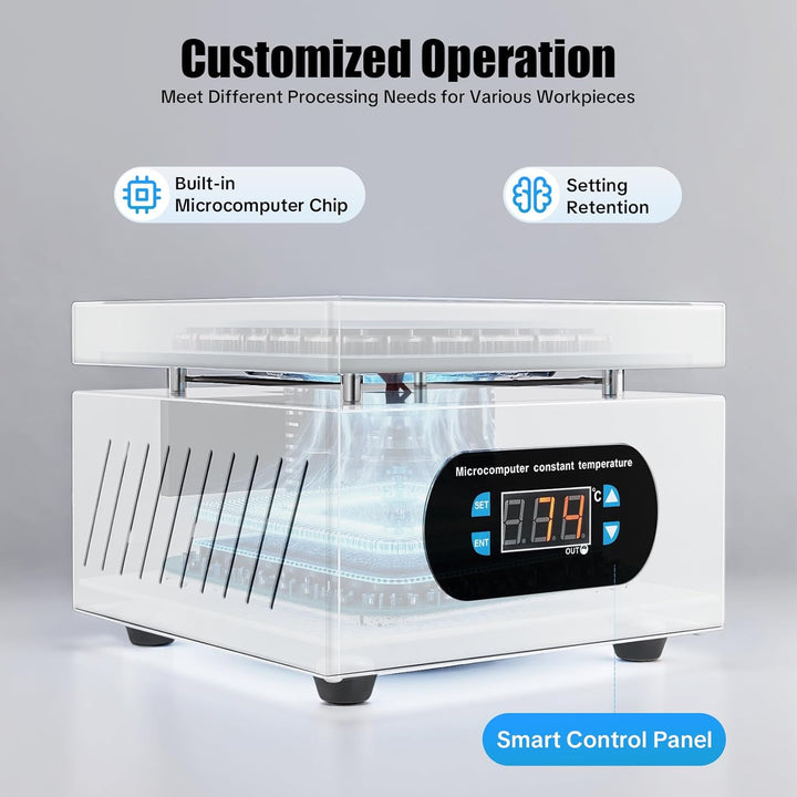 VonVVer Lötstation Heizplatte 150x150mm Mini Heizplatte Löten 500W Klein Heizplatten 400 ℃ Elektrisc