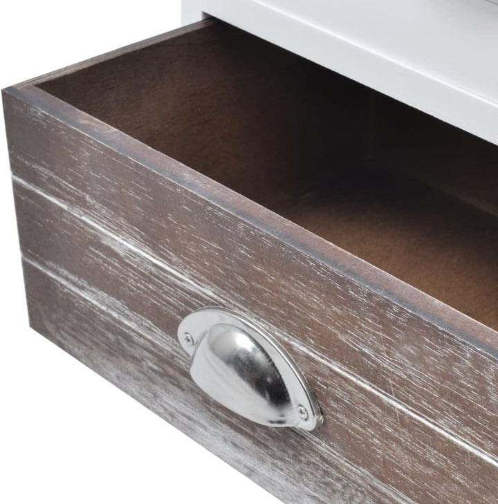 vidaXL 2X Nachttisch Holz Landhaus Schrank Nachtkonsole Telefontisch Kommode, 2