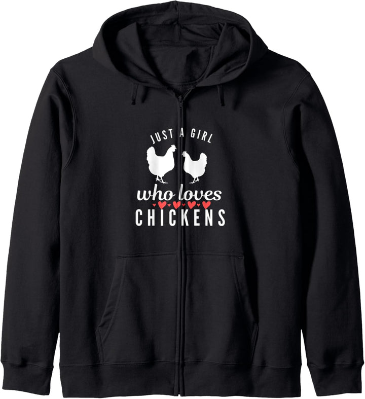 Nur ein Mädchen, das Hühner Cute Heart Chicken Farm Geschenk Kapuzenjacke