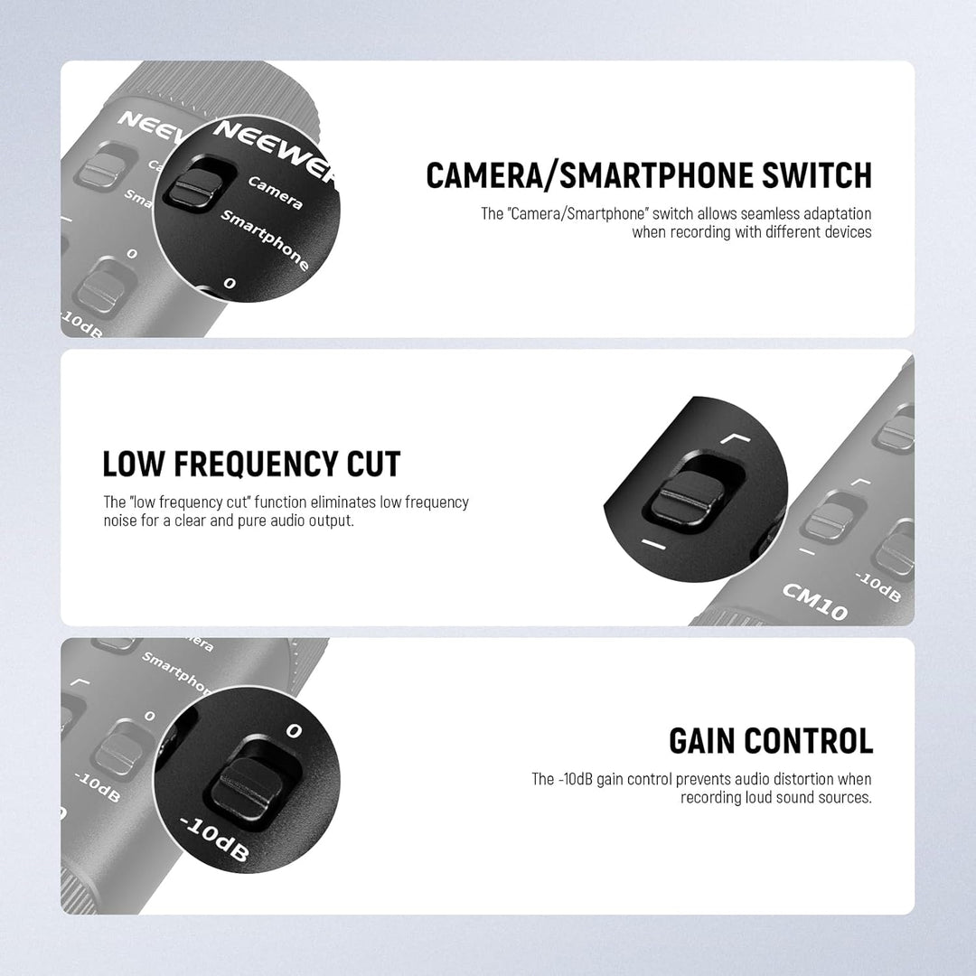 NEEWER 3,5mm TRRS Lavaliermikrofon, Plug & Play, Mini Kugelcharakteristik Kondensatormikrofon für Ka