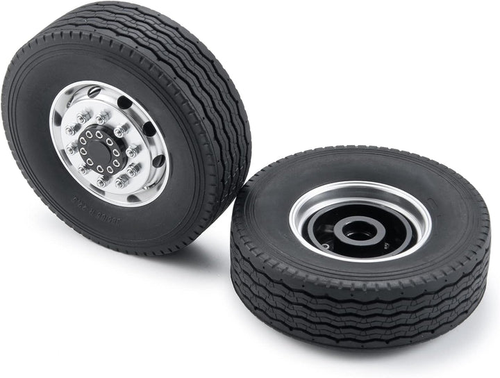 AXspeed 2 Stück Vorderrad Felgen & Reifen Set RC Räder für 1:14 Tamiya Traktor Truck Climbing Traile