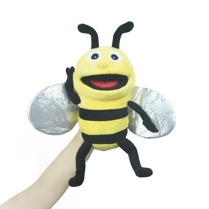 lilizzhoumax Handpuppe Biene Kuscheltier Tier Biene Handpuppe aus Plüsch Kawaii Niedliches Rollenspi