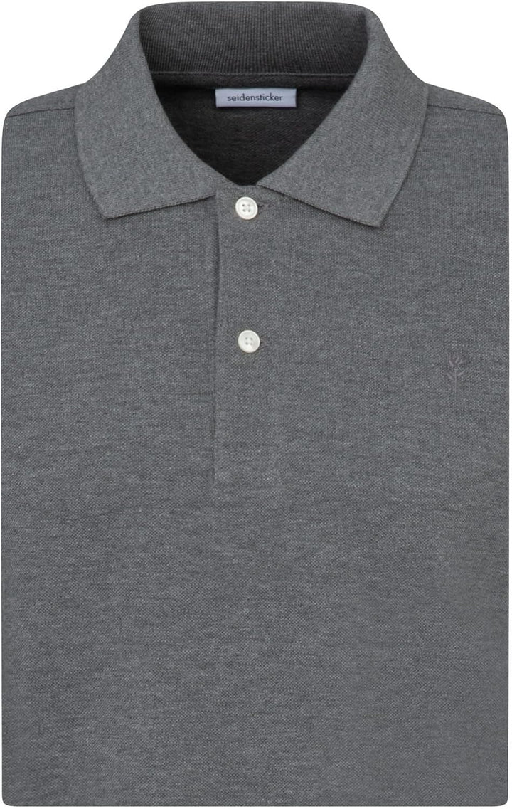 Seidensticker Herren Slim Fit Poloshirt Langarm Polo Shirt M Grau, M Grau