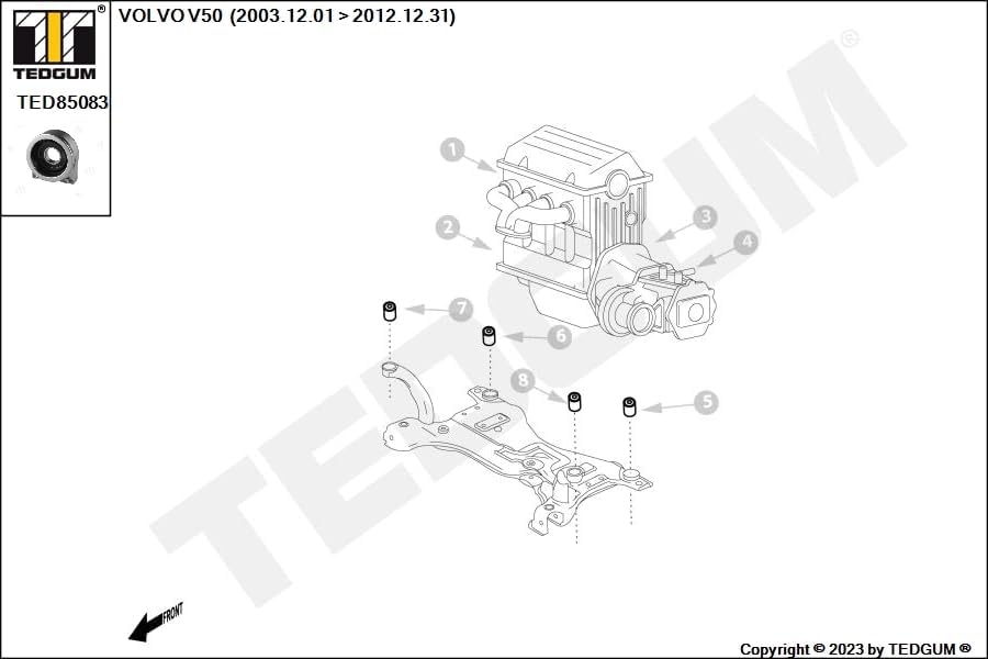 TEDGUM TED85083 ANTRIEBSWELLENSTÜTZE (SATZ)