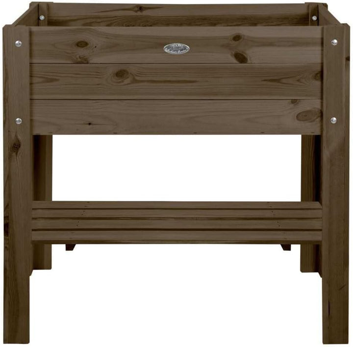 Hochbeet aus Holz mit Einlagefolie, braun, Holzhochbeet für Terrasse und Balkon, Gemüse- und Kräuter