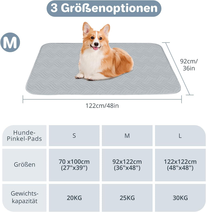 Haustier-Urinunterlage Waschbar Welpenunterlagen Matte für Hunde 2er Set Schnell Absorbierend Hausti