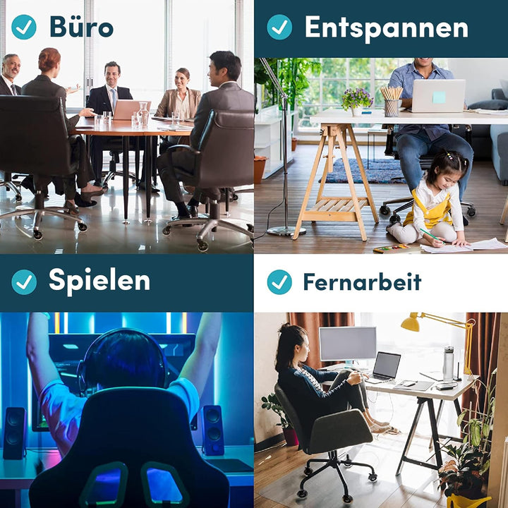 Bürostuhl Rollen 5er Set, Bürostuhl-Räder Ersatzrollen für Teppich- und Parkettböden, Strapazierfähi