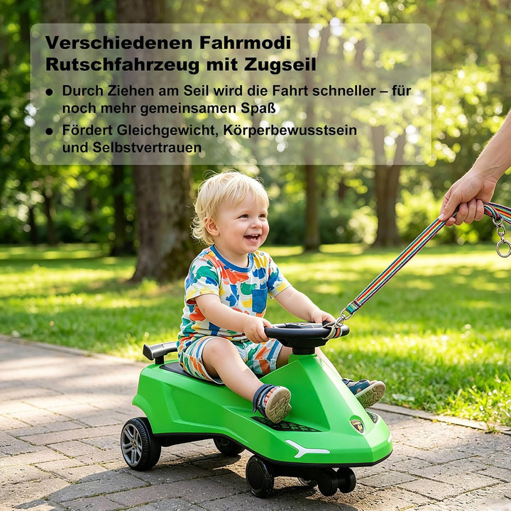 Rutschauto für Kinder ab 3 Jahren, TwistCar Wiggle Car Wackelauto Rutschfahrzeug mit Leuchtrollen, M