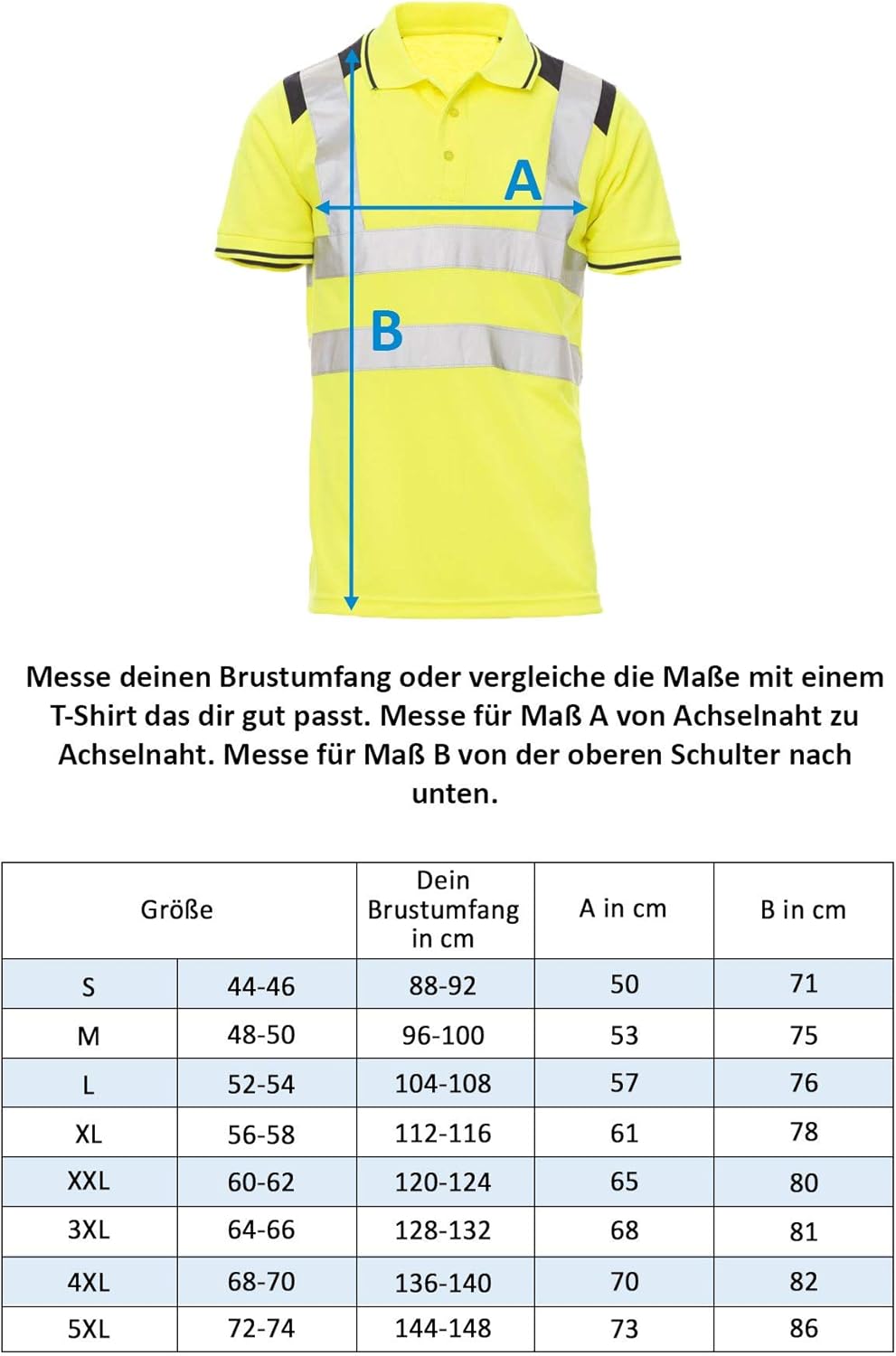 Mivaro Herren Warnschutz Poloshirt, Hohe Sichtbarkeit durch Reflexstreifen EN ISO 20471 Klasse 2, L