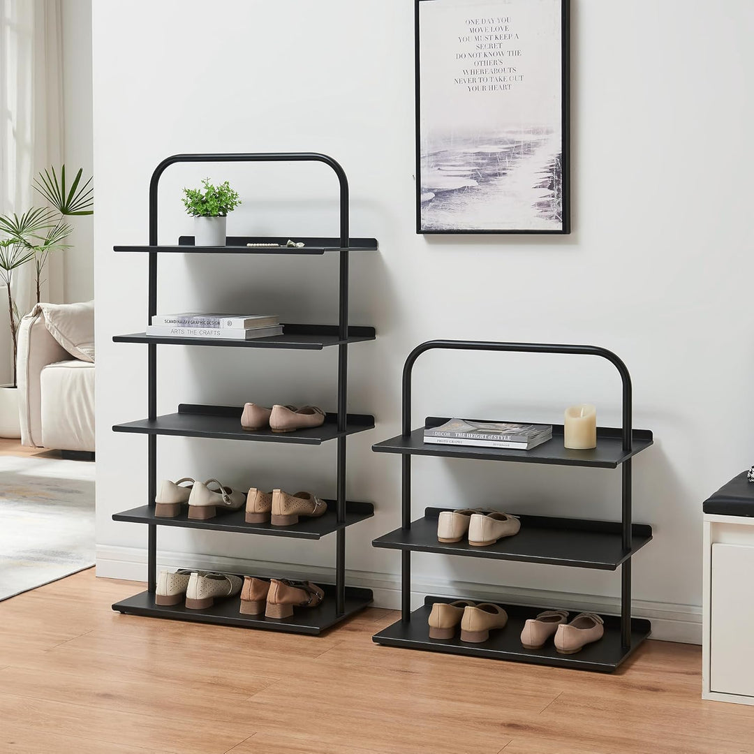 [en.casa] Schuhregal schmal Poytya mit 5 Ebenen Metall 119 x 60 x 32 cm Schuhständer für 10 Paare Sc