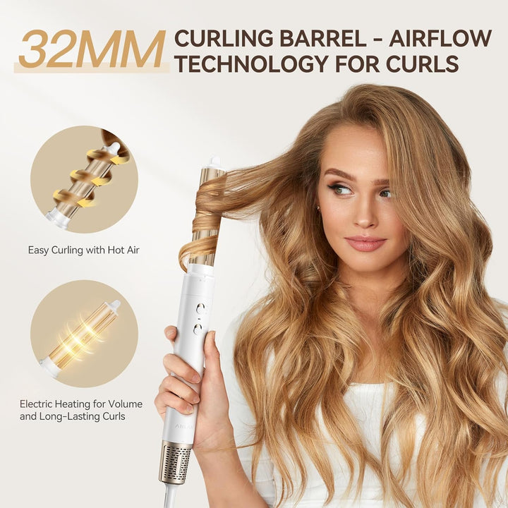 ANLAN 4 in 1 Föhnbürste MultiStyle Haarstyling Geräte Air Styler with Haartrockner, Glättbürste, Loc