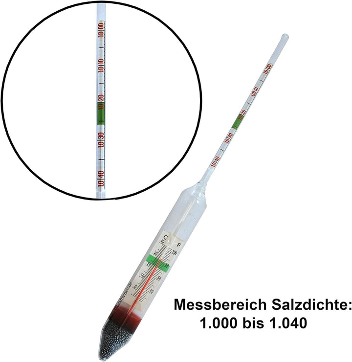 Aräometer,Dichtemesser,Salzgehaltmesser,Aquarium Hydrometer,Salzdichte,Salimeter