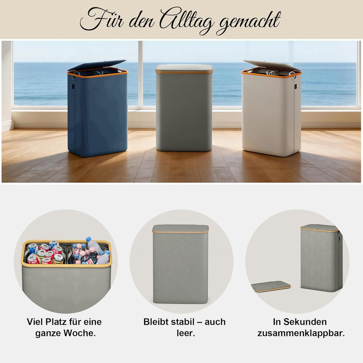 pfandflaschen sammelbehälter 160L Pfandflaschen Sammler mit 2 Fächern Leergut Sammelbehälter mit sta