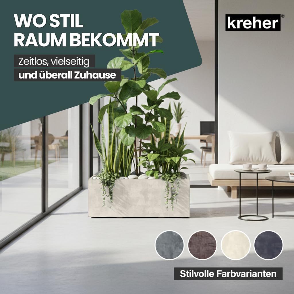 Kreher XL Pflanzkasten Millennium in verschiedenen Formaten und Farben. Tolle Naturstein Optik in Br
