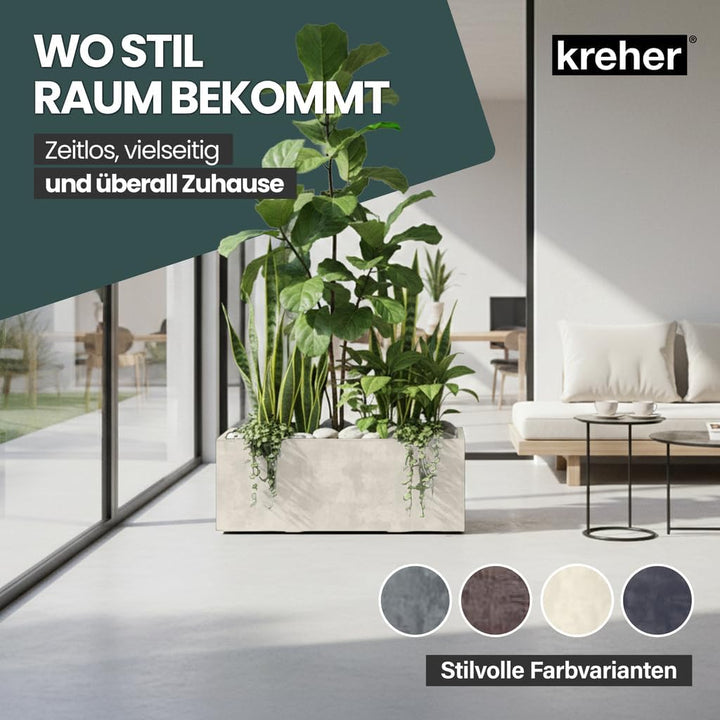 Kreher XL Pflanzkasten Millennium in verschiedenen Formaten und Farben. Tolle Naturstein Optik in Br