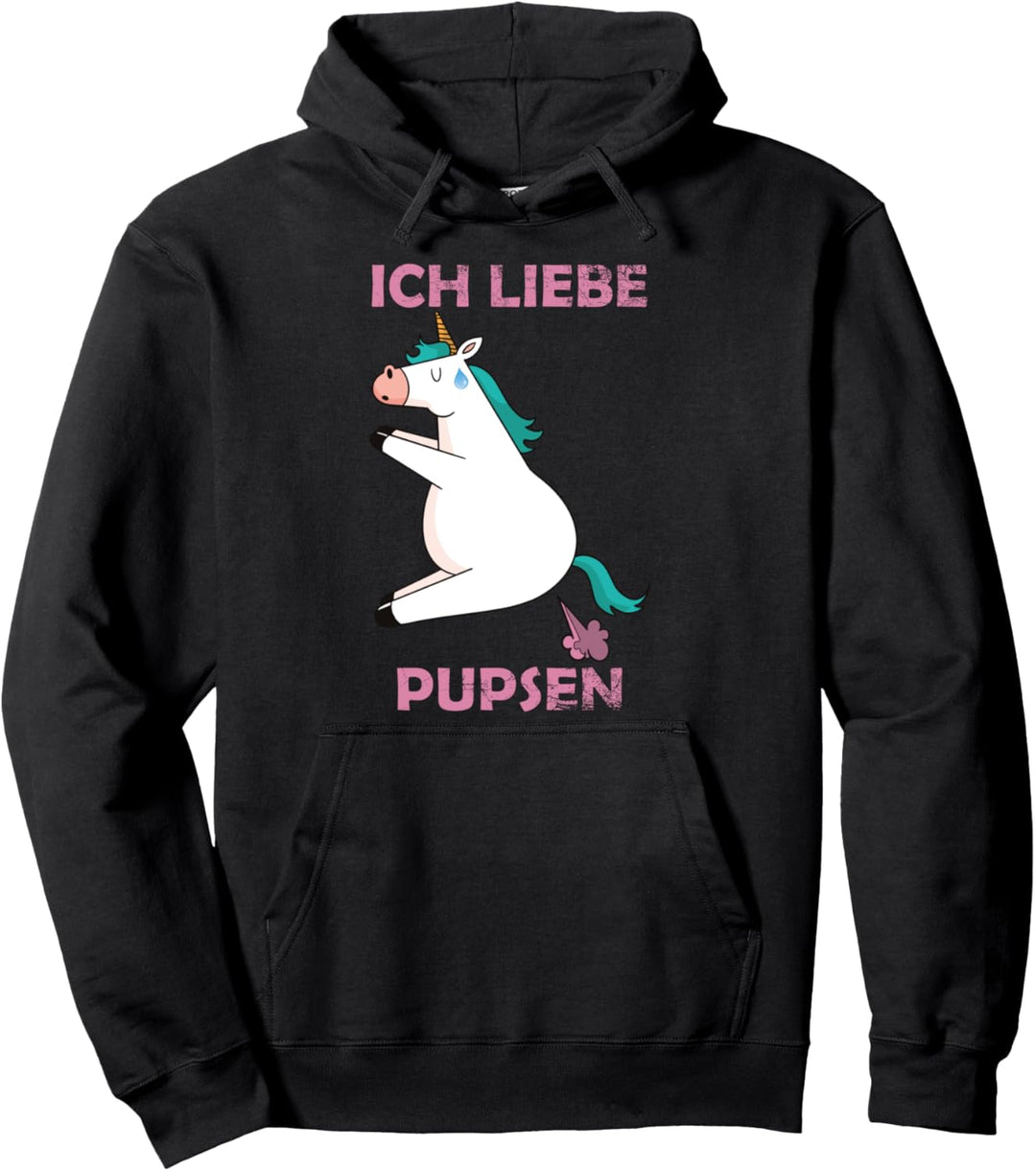 Ich liebe Pupsen Einhorn Pullover Hoodie
