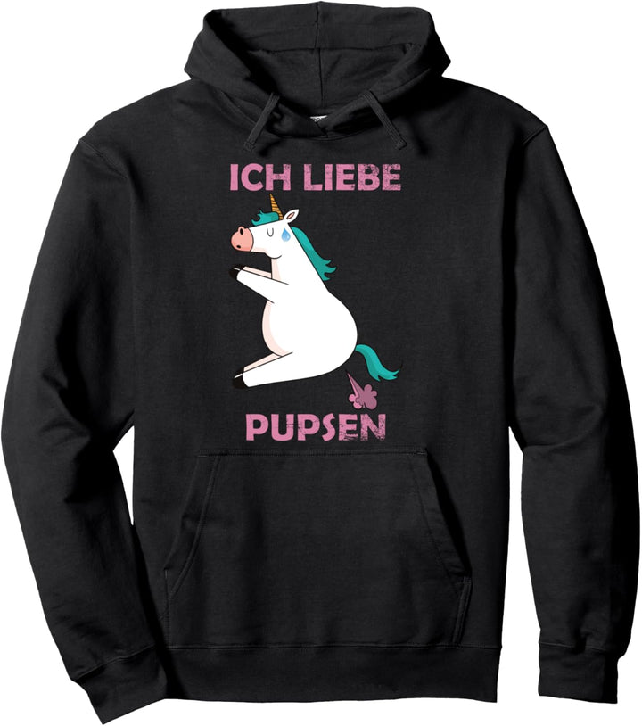 Ich liebe Pupsen Einhorn Pullover Hoodie