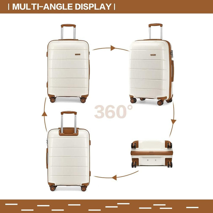 KONO Hartschalenkoffer Koffer Trolley Reisekoffer mit 4 Rollen TSA Schloss und YKK Reissverlüsse Pol