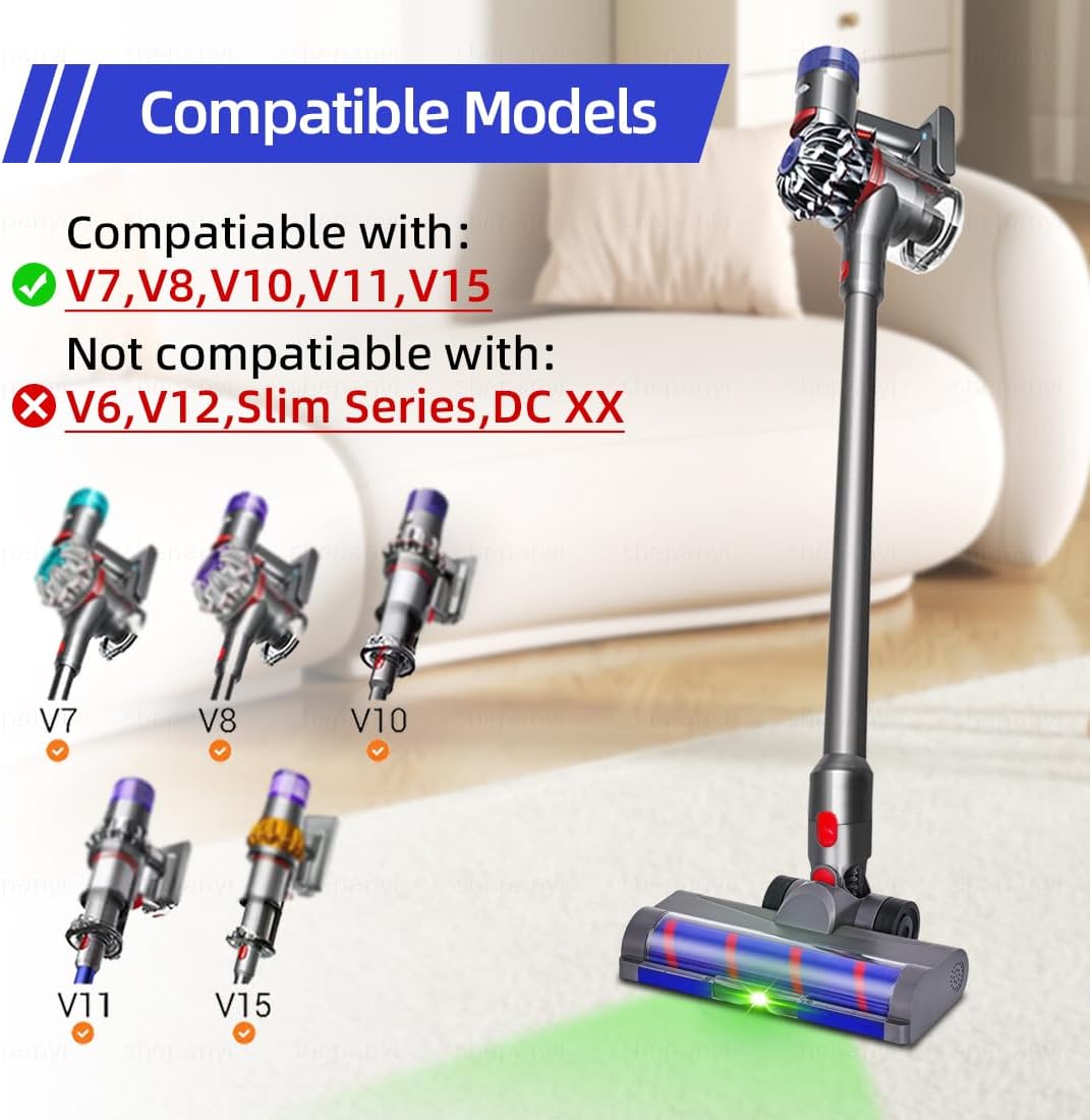 LED-Weichwalzen-Bürste-Ersatz Kompatibel Mit Dyson V7,V8,V10,V11,V15 Staubsauger – Bürstenkopf Nur f