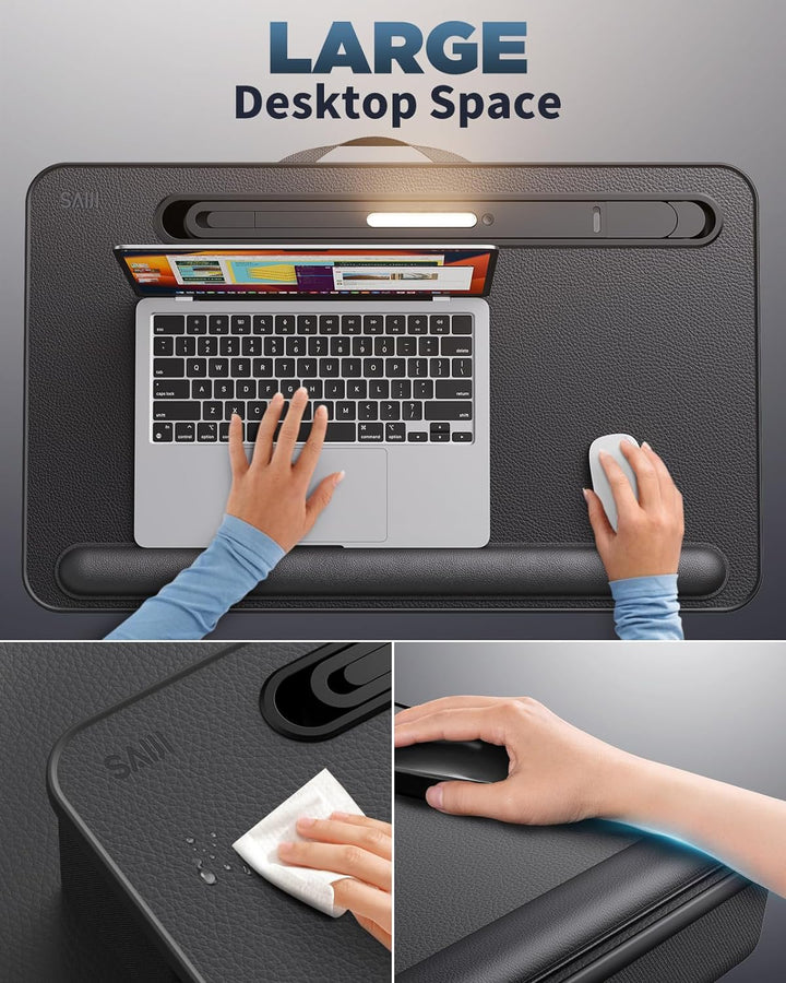 SAIJI laptopkissen mit LED-Licht, 2024 Verbesserter Laptop Ständer Bett -Passend für Laptop & MacBoo