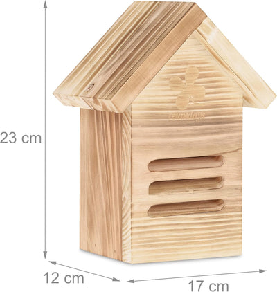 Relaxdays Marienkäferhaus, Holz, Marienkäferhotel Garten, zum Aufhängen, Insektenhotel für Marienkäf