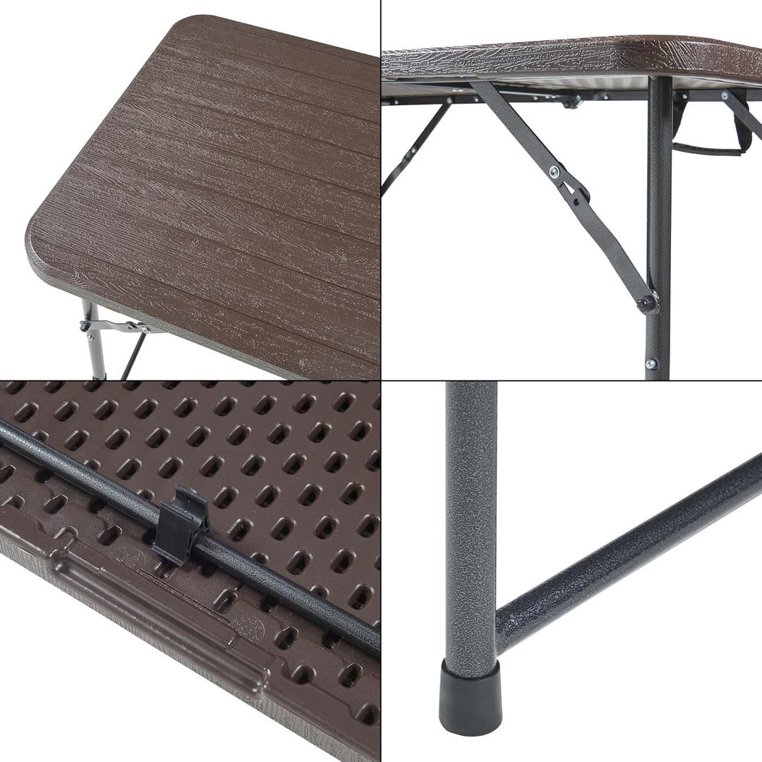 [en.casa] Höhenverstellbarer Klapptisch Adelfia Gartentisch klappbarer Outdoor-Tisch Falttisch aus K
