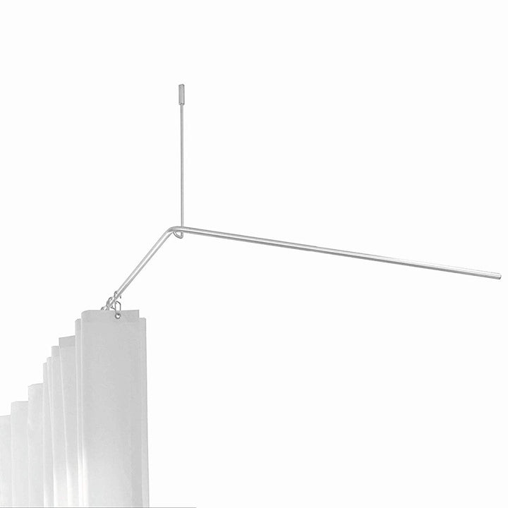 PHOS Design, DSE1700-700, Duschvorhangstange für Badewanne, 170 x 70 cm, Edelstahl gebürstet, Eck-Du