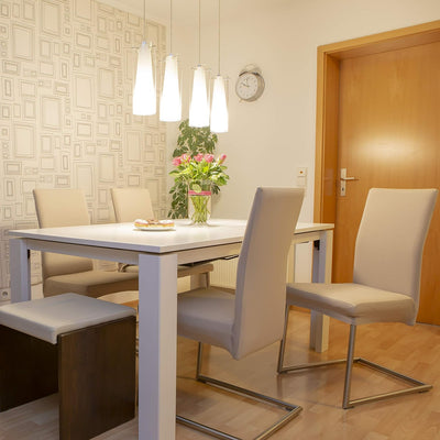 Staboos Stuhlhussen 6er Set - Hohe Elastizität - Stuhlbezug 6er Set - ÖKO TEX Zertifiziert (Beige) 6