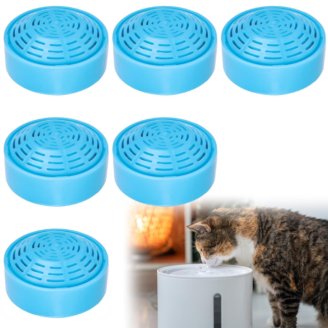 Filter Katzenbrunnen, 6 Stück Katzenbrunnen Filter, Trinkbrunnenfilter mit 2 Liter Edelstahl Runde H