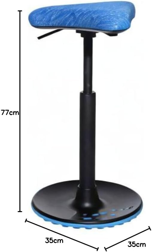 Topstar Sitness H1, Arbeitshocker, Stehhilfe, Drehhocker, höhenverstellbar, Stoffbezug Polyester, bl