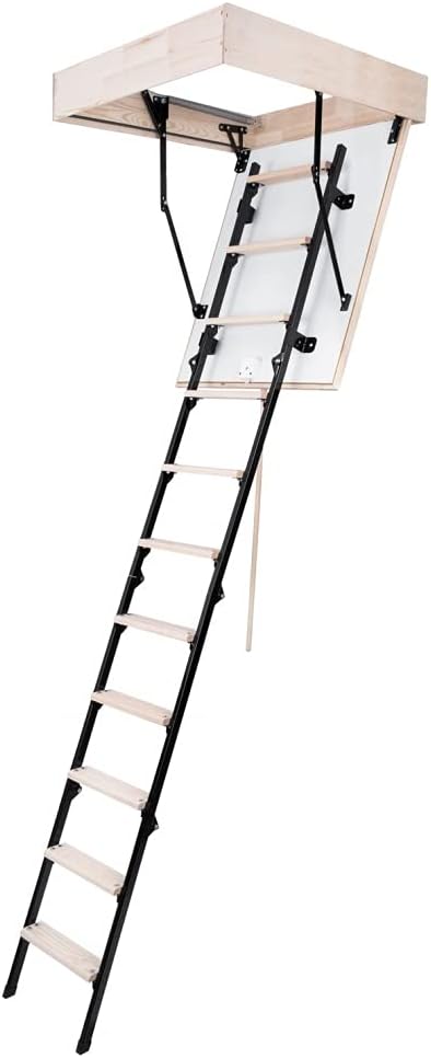 Bodentreppe Speichertreppe Gedämmte Dachbodentreppe U=1,22 W/m2K Mini Thermo Metall Raumhöhe 265cm W