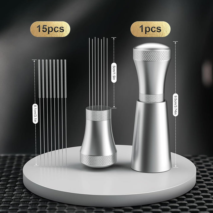 Wdt Tool, Abnehmbar Kaffee Distributor mit Ständer mit 7 Espresso Nadel 0.3mm, Aluminium Wdt Tool Es