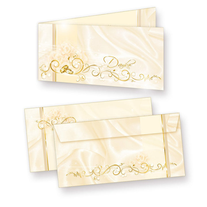 tatmotive Danksagung Hochzeit PERLMUTT (40 Sets) sehr elegante Danksagungskarten für Hochzeit, inkl.