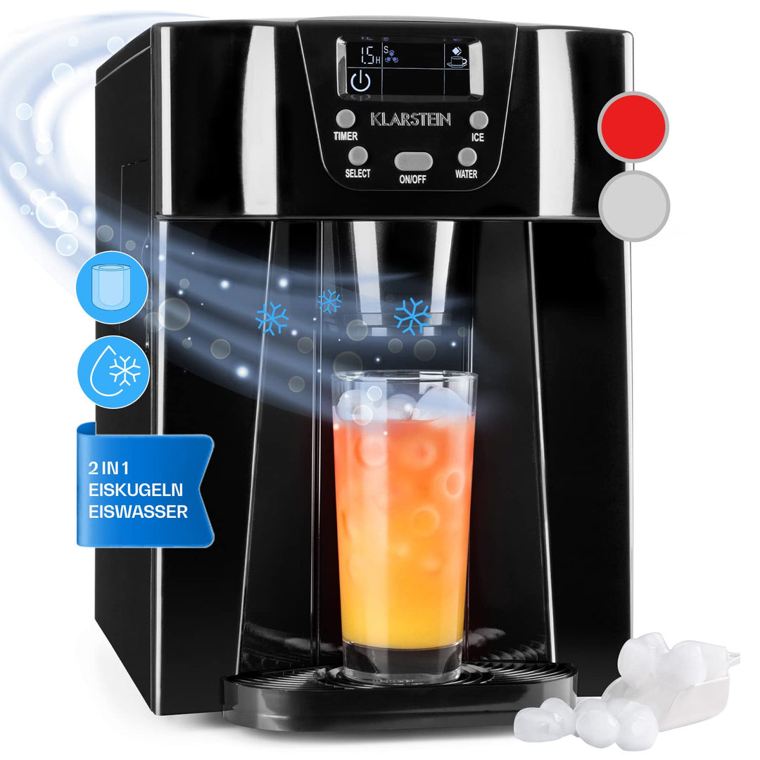 Klarstein Eiswürfelmaschine Klein, Crushed Ice Maschine & Ice Cube Maker, Schneller Eiswürfelbereite
