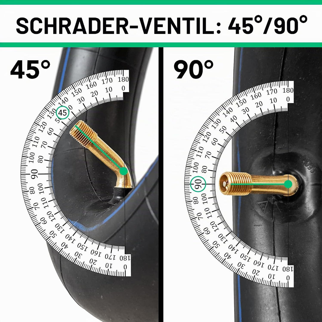 MOOVMOOV Schlauch 255 x 80 (10 x 3) mit abgewinkeltem Ventil 45/90 für Elektroroller – kompatibel mi