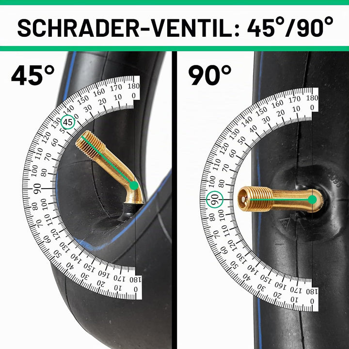 MOOVMOOV Schlauch 255 x 80 (10 x 3) mit abgewinkeltem Ventil 45/90 für Elektroroller – kompatibel mi