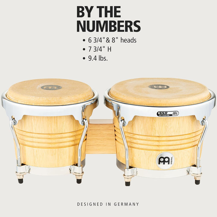 Meinl Percussion WB200NT-CH Bongos Paar Naturfarben / Chrom, Naturfarben / Chrom