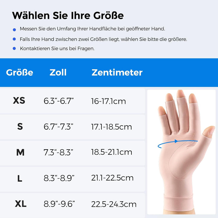 FREETOO Arthrose Handschuhe Damen Herren, Fingerlose Kompressionshandschuhe | Warme Kompression Ruts