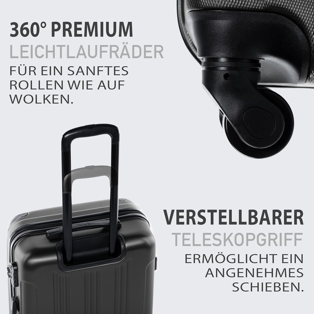 FERGÉ Kofferset Hartschale 3-teilig QUÉBEC Trolley-Set - Handgepäck 55 cm, L und XL 3er Set Hartscha