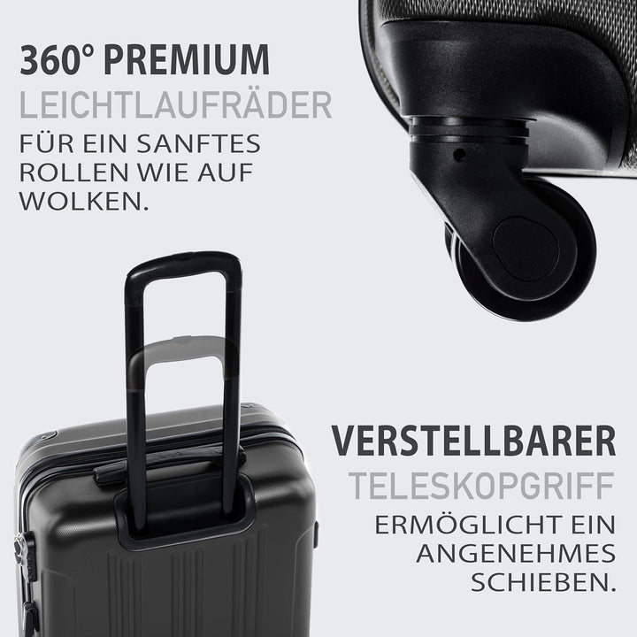 FERGÉ Kofferset Hartschale 3-teilig QUÉBEC Trolley-Set - Handgepäck 55 cm, L und XL 3er Set Hartscha