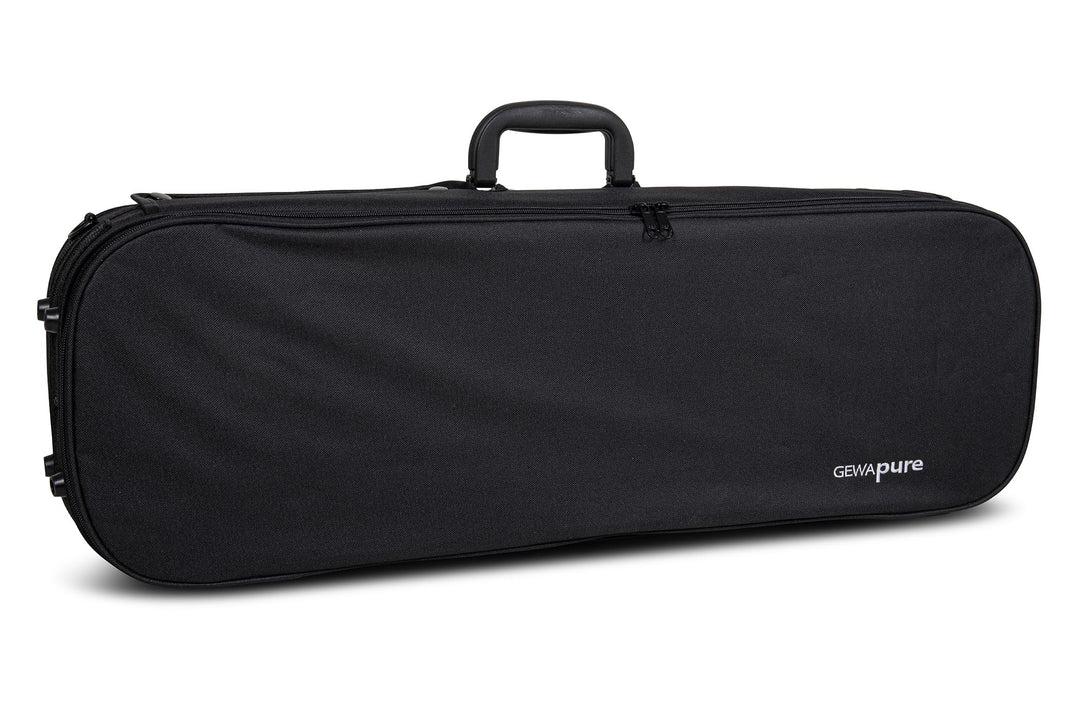 GEWA pure Violinkoffer 4/4 schwarz mit Notentasche und Rucksackriemen, 4/4