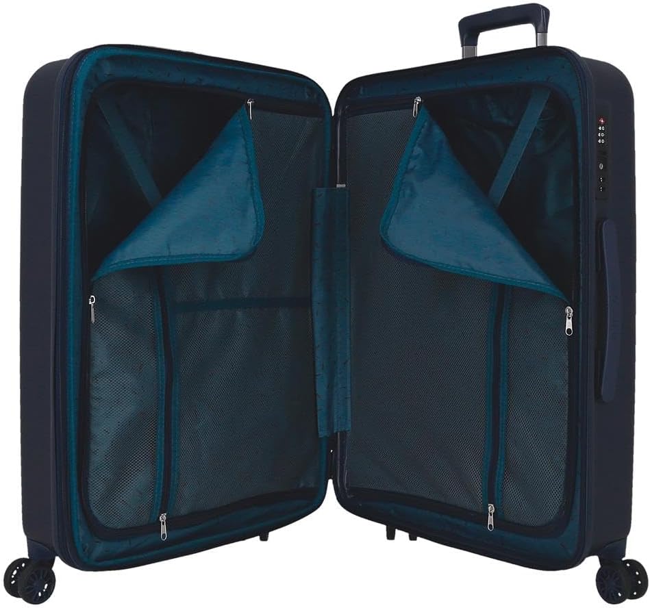 Movom Wood Kofferset Blau 55/70 cms Hartschalen ABS TSA-Schloss 119L 4 Doppelräder Handgepäck 2er-Ko