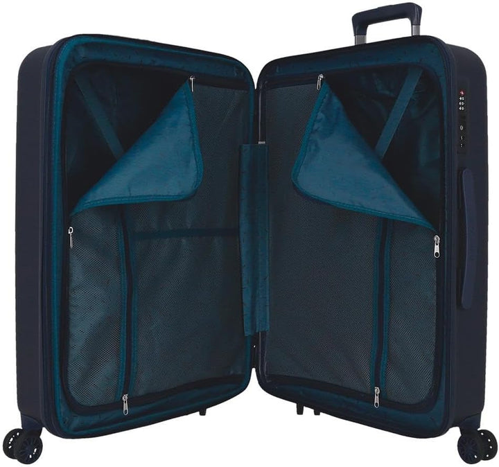 Movom Wood Kofferset Blau 55/70 cms Hartschalen ABS TSA-Schloss 119L 4 Doppelräder Handgepäck 2er-Ko