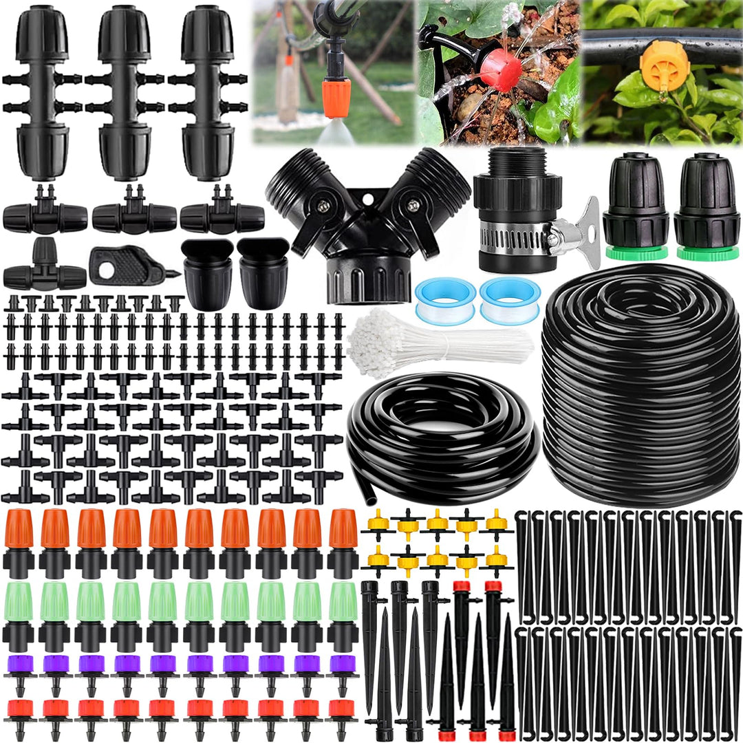 269 Stück Bewässerungssystem,40M+8M Bewässerungsrohre,DIY Gartenbewässerung,Automatische Sprinkler T