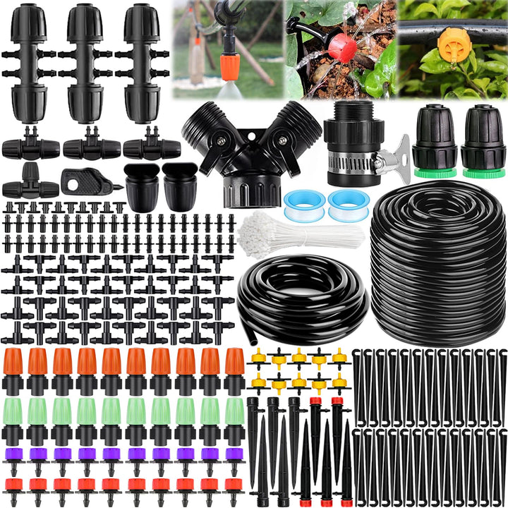 269 Stück Bewässerungssystem,40M+8M Bewässerungsrohre,DIY Gartenbewässerung,Automatische Sprinkler T